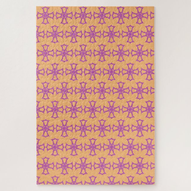 Quebra-cabeça Cruz Cristã Rosa Arte Moderna e Estética (Vertical)