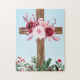 Quebra-cabeça Cruz e Flor Bonita