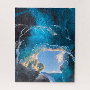 Quebra-cabeça Crystal Cave, Vatnajokull Icefield, Sul da Islândi