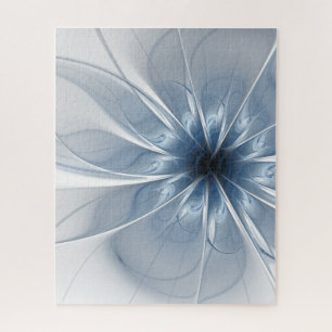 Quebra-cabeça Cu de flor de fantasia fractal azul macio e tenra