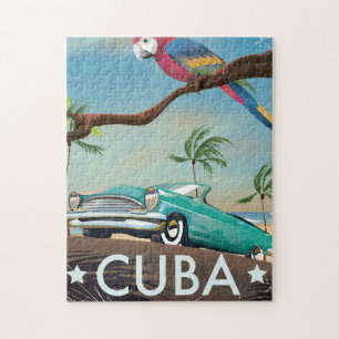 Quebra-cabeça Cuba vintage retro Viagem impressão
