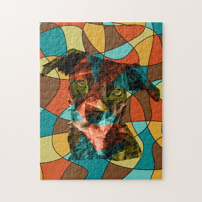 Quebra-cabeça cubismo de cachorro (Vertical)