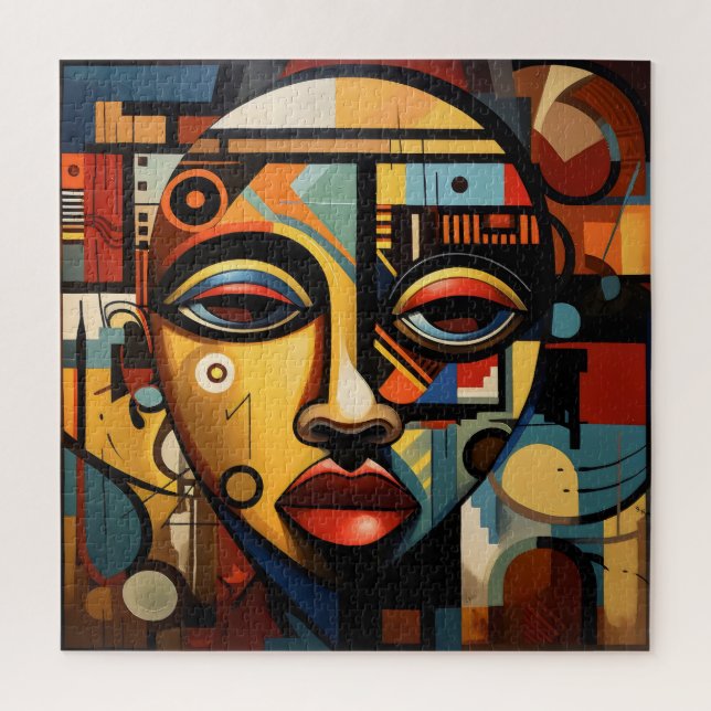 Quebra-cabeça Cubismo de Mulher Africana (Vertical)