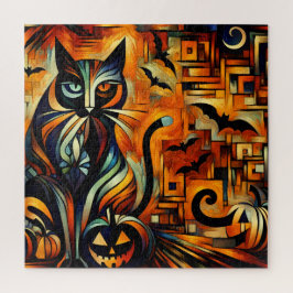 Quebra-cabeça Cubismo Halloween Cat JigserQuebra-cabeça