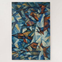 Quebra-cabeça Cubist Expressionist Winter Village Jigsaw Puzzle