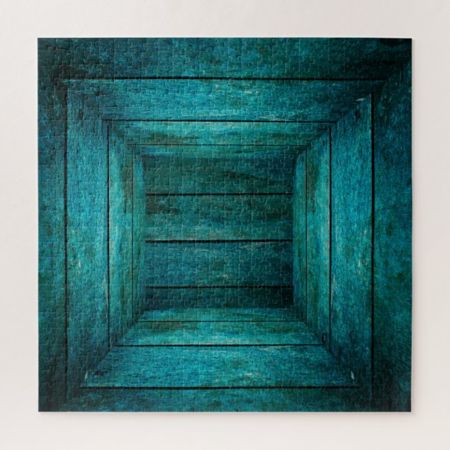 Quebra-cabeça cubo de madeira abstrato (Vertical)