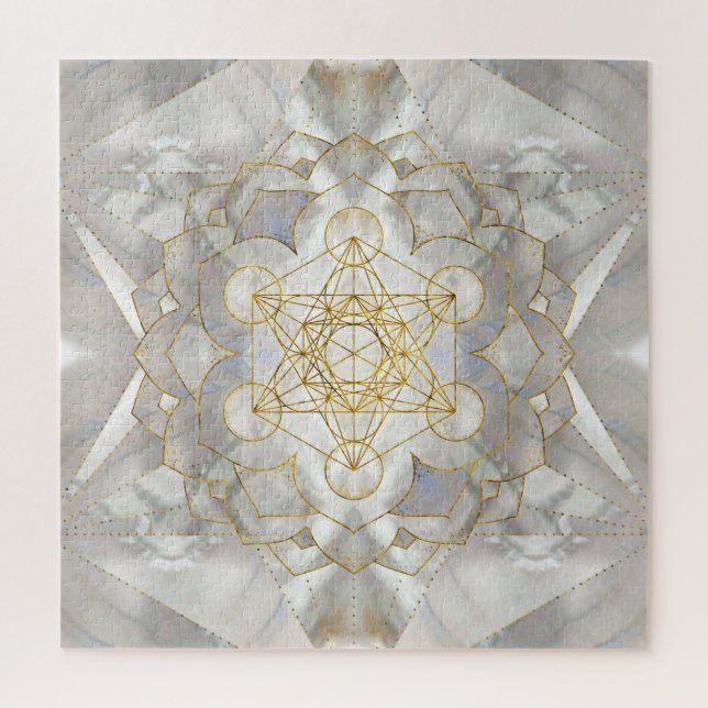 Quebra-cabeça Cubo de Metatron em Geometria Sagrada de Lótus (Vertical)