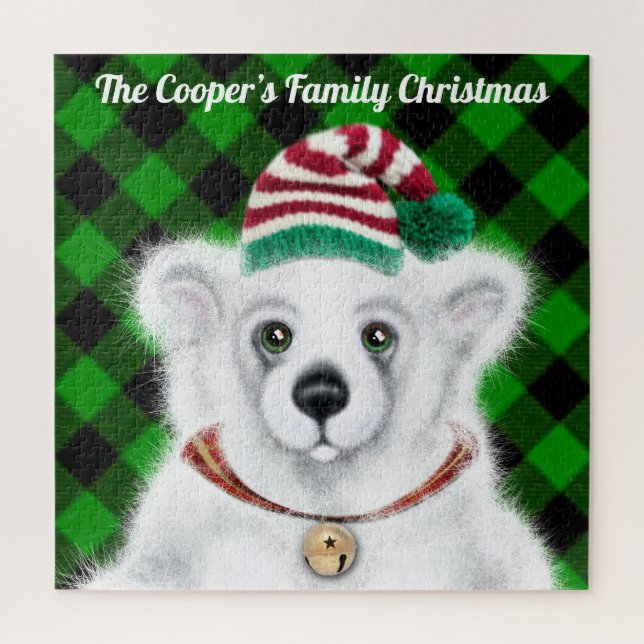 Quebra-cabeça Cubo de urso polar, Papai noel (Vertical)