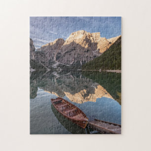 Quebra-cabeça Cumes da dolomite Pragser Wildsee Tirol,