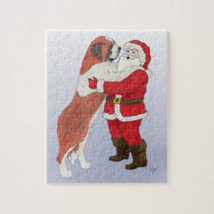 Quebra-cabeça Cumprimento Jowly do Natal de St Bernard