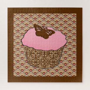 Quebra-cabeça Cupcake de Fosco Rosa de Morango