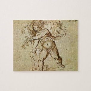 Quebra-cabeça Cupido com um Violino por Domenico Campagnola