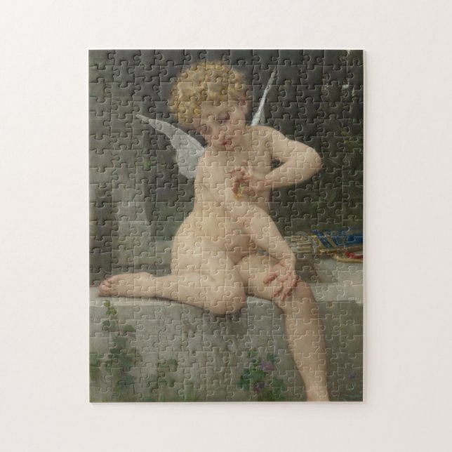 Quebra-cabeça Cupido com uma Borboleta (por Bouguereau) (Vertical)