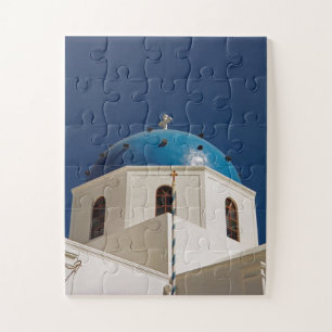 Quebra-cabeça Cúpula azul, Santorini, Grécia 30-pc