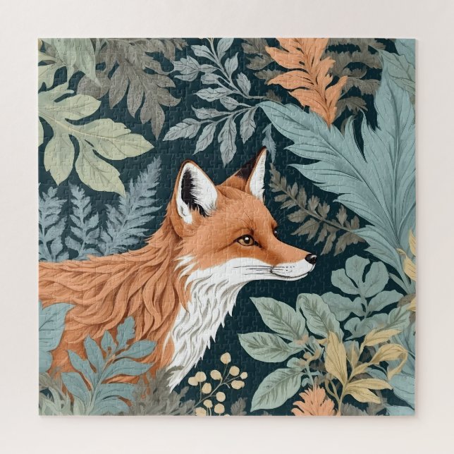 Quebra-cabeça Curiosa Fox Fern deixa William Morris inspirado (Vertical)