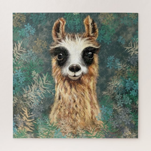 Quebra-cabeça Curioso Bebê Llama - Doce - (Vertical)