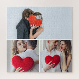 Quebra-cabeça Custom 3 Photo Puzzle Lovers Valentine’s Day Gift
