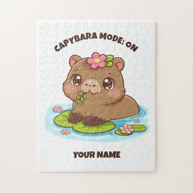 Quebra-cabeça Custom Cute Kawaii Capybara Mode Jigsaw Puzzle (Vertical)