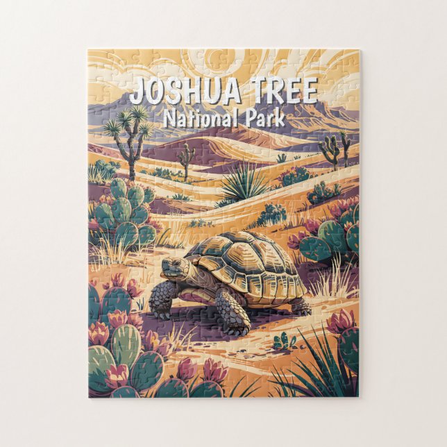 Quebra-cabeça Custom Joshua Tree Tortoise Retro Desert Landscape (Vertical)