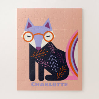 Quebra-cabeça Custom Name Fox Puzzle for Kids 