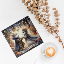 Cuta Personalizada De Casamento De Mouse Florestal