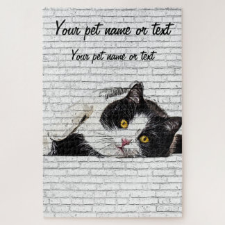 Quebra-cabeça Cute and Charming, Black and White Cat