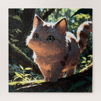 Quebra-cabeça Cute anime cat