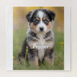 Quebra-cabeça Cute Australian Shepherd Personalized