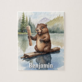 Quebra-cabeça Cute Beaver com Stick Kids Personalizados
