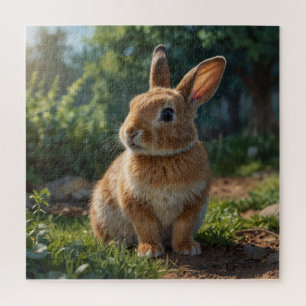 Quebra-cabeça Cute Bunny jardim de cottage inglês de Páscoa