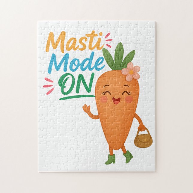 Quebra-cabeça Cute Carrot Masti Mode ON Puzzle Fun Cartoon Cute  (Vertical)
