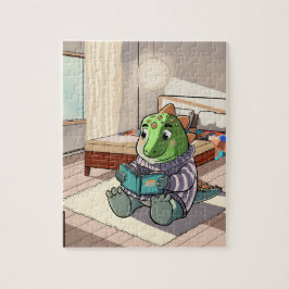 Quebra-cabeça Cute Cartoon Dinosaur Reading Jigsaw Puzzle