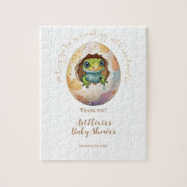 Quebra-cabeça Cute Kawaii Gecko Lizard Chá de fraldas de Ovo