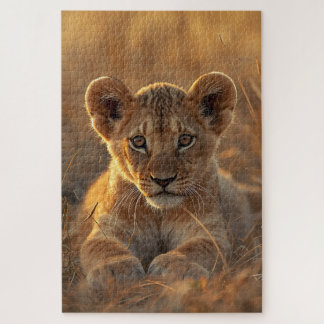 Quebra-cabeça Cute Lion Cub Wildlife Jigsaw Puzzle
