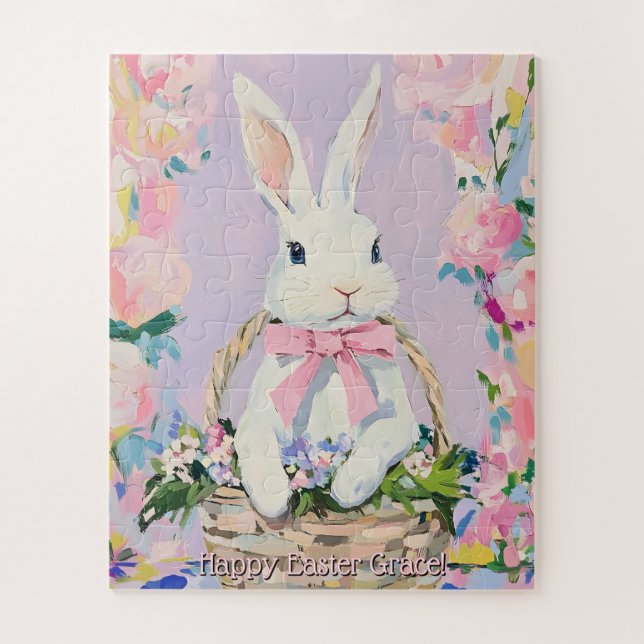 Quebra-cabeça Cute Personalized Easter Bunny Puzzle (Vertical)