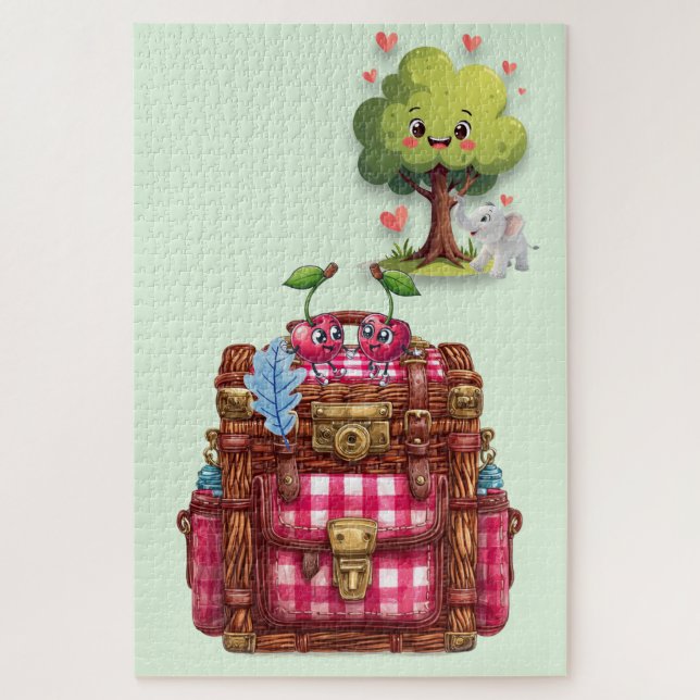 Quebra-cabeça Cute Picnic Love Tree Elephant Puzzles  (Vertical)