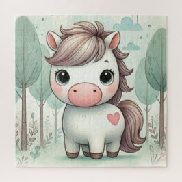 Quebra-cabeça Cute Pony in a Whimsical Forest Jigsaw Puzzle