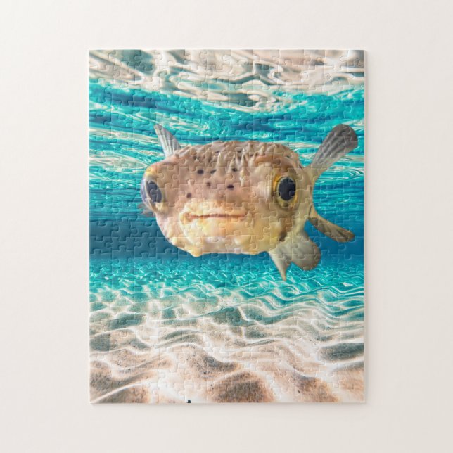 Quebra-cabeça Cute Puffer Fish Ocean Animal Art  (Vertical)