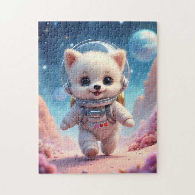 Quebra-cabeça Cute Running Puppy Astronaut Jigsaw Puzzle (Vertical)