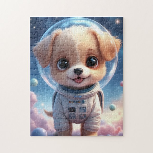 Quebra-cabeça Cute Smiling Puppy Astronaut Jigsaw Puzzle (Vertical)