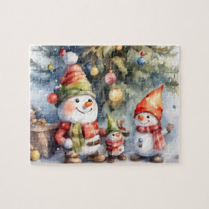 Quebra-cabeça Cute Snowmen Winter Wonderland