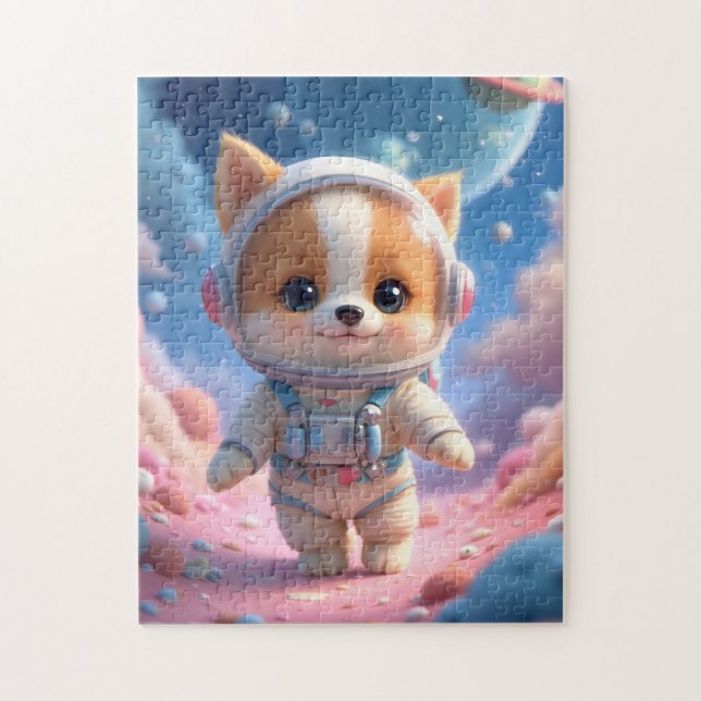 Quebra-cabeça Cute Space Puppy Astronaut Jigsaw Puzzle (Vertical)