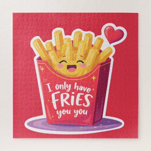 Quebra-cabeça Cute Valentine French Fries Pun (Vertical)