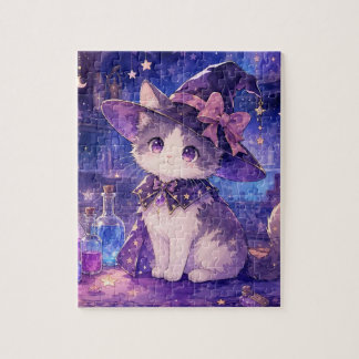 Quebra-cabeça Cute Witch Kitten Puzzle