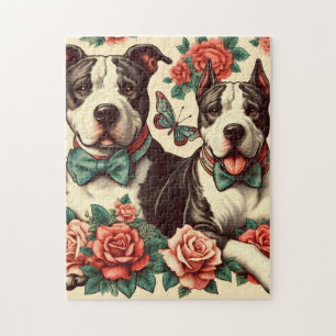 Quebra-cabeça Cuz Vintage American Pit Bull Terrier