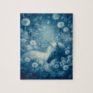 Quebra-cabeça Cyanotype Dandelion Unicorn Dreams