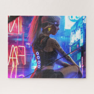 Quebra-cabeça cyberpunk girl puzzle