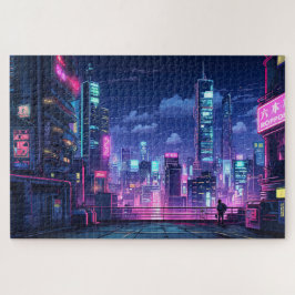 Quebra-cabeça Cyberpunk Japan Rooftop