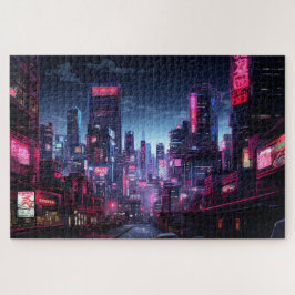 Quebra-cabeça Cyberpunk Tokyo Night Street