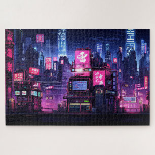 Quebra-cabeça Cyberpunk Tokyo Street Diner